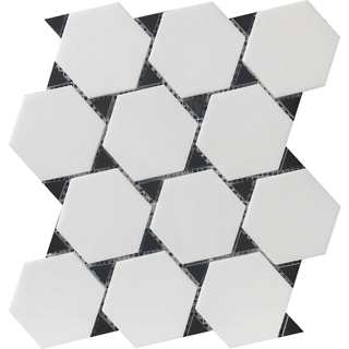 Picture of Roca - Rockart Mosaics Dot Thassos Nero Marquina