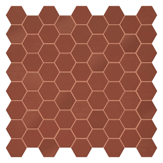 Picture of Terratinta - Hexa Matt Mosaic Rusty Red Mix