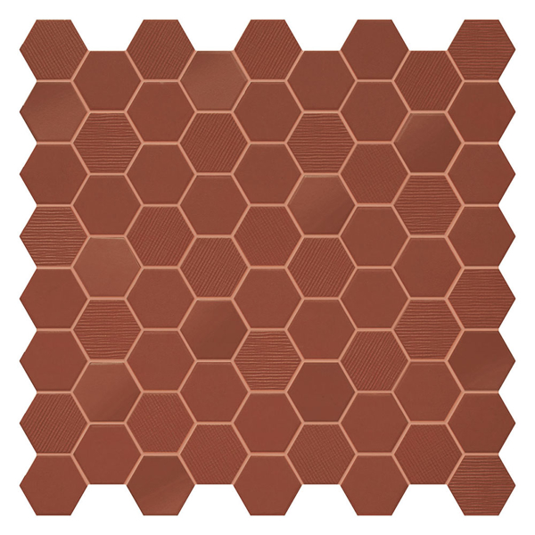 Picture of Terratinta - Hexa Matt Mosaic Rusty Red Mix