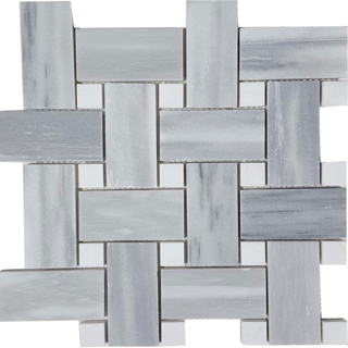 Picture of Tesoro - Pietra Antica Antiqued Stones Basketweave Mosaic Cirrus Dolomiti