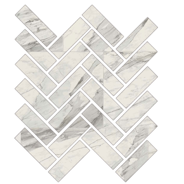 Picture of Florim USA - Epic Mosaic Herringbone Matte Apuano