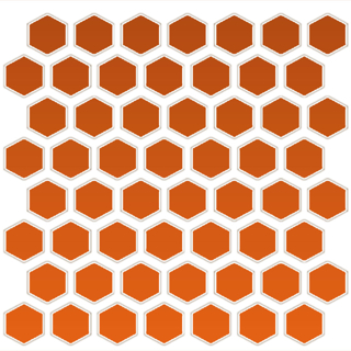 Picture of Daltile - Color Wheel Mosaic Hexagon Orange Burst