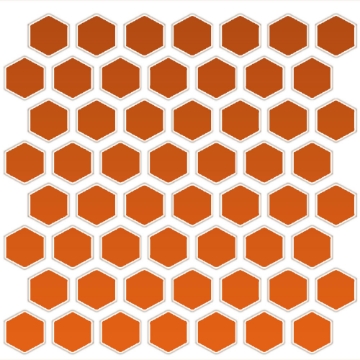 Picture of Daltile - Color Wheel Mosaic Hexagon Orange Burst