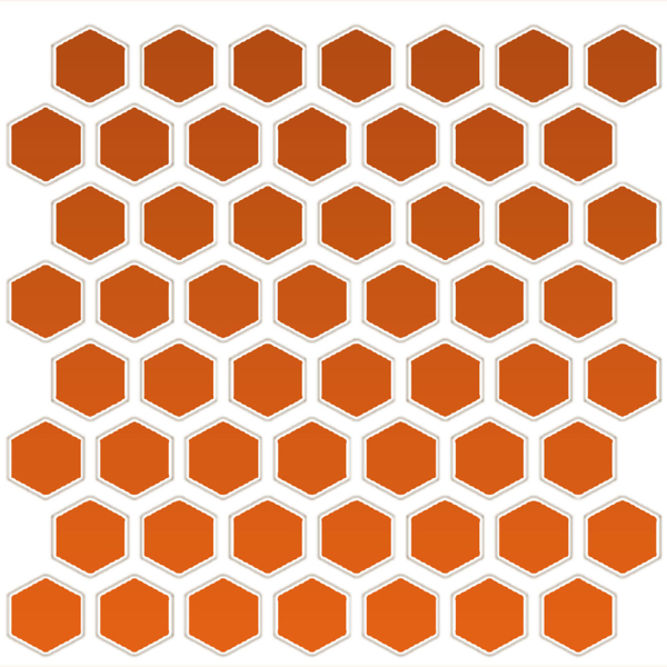 Picture of Daltile - Color Wheel Mosaic Hexagon Orange Burst