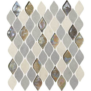 Picture of Daltile - Stone Decorative Accents Raindrop Mosaic Gris Et Blanc