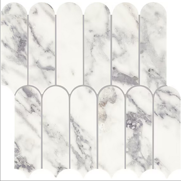 Picture of Daltile - Eclessia Elongated Fan Mosaic Arabescato Argento
