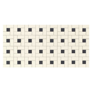 Picture of Daltile - Keystones Blends Black Dot Windmill Mosaic Biscuit with Black Dot
