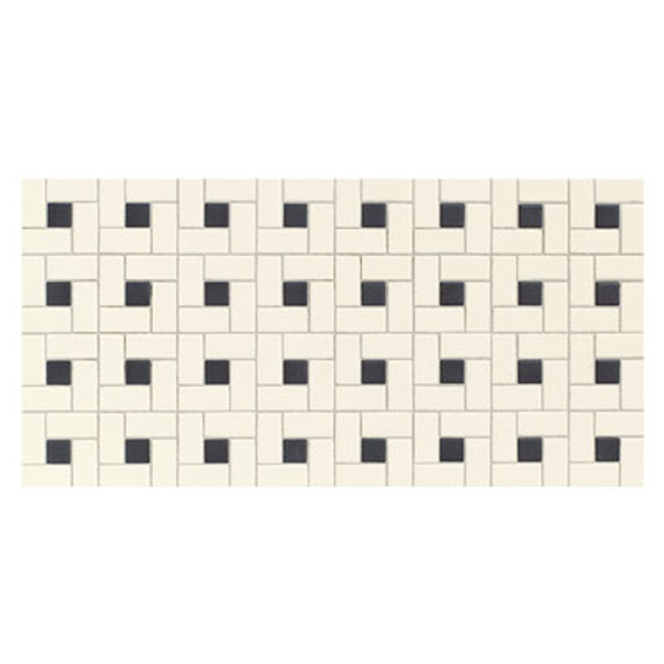 Picture of Daltile - Keystones Blends Black Dot Windmill Mosaic Biscuit with Black Dot