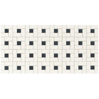 Picture of Daltile - Keystones Blends Black Dot Windmill Mosaic Arctic White  with Black Dot