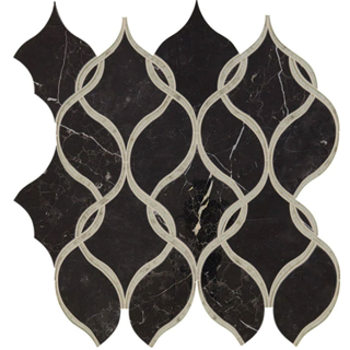 Picture of Daltile - Lavaliere Intertwining Arabesque Nero Marquina Antique Mirror