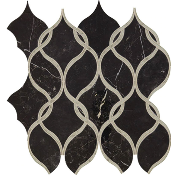 Picture of Daltile - Lavaliere Intertwining Arabesque Nero Marquina Antique Mirror