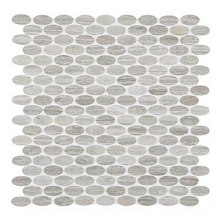 Picture of Daltile - Limestone Mosaics Unique Shapes Chenille White Oval
