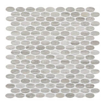 Picture of Daltile - Limestone Mosaics Unique Shapes Chenille White Oval