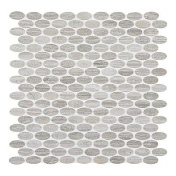 Picture of Daltile - Limestone Mosaics Unique Shapes Chenille White Oval