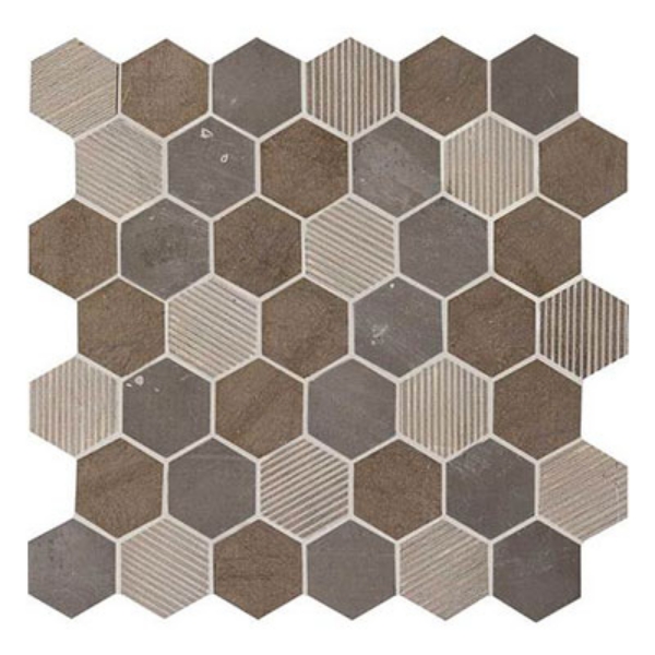 Picture of Daltile - Limestone Hexagon Mosaic Sormonne Brun Blend