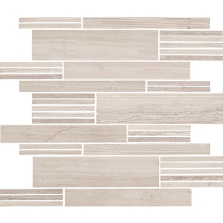 Picture of Daltile - Limestone Mosaics Unique Shapes Chenille White Modern Linear