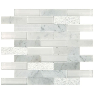 Picture of Daltile - SimplyStick Mosaix Brick Joint Carrara White Glass Blend