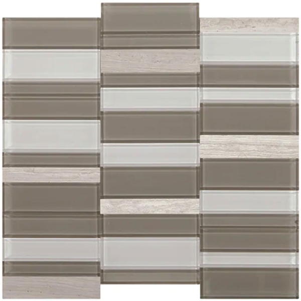 Picture of Daltile - SimplyStick Mosaix Straight Stack Chenille White Glass Blend