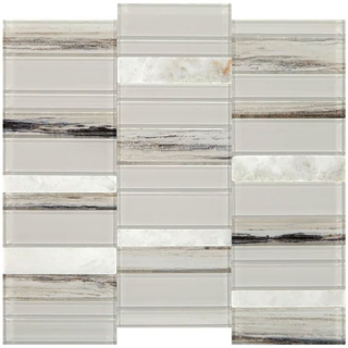 Picture of Daltile - SimplyStick Mosaix Straight Stack Daphne White Glass Blend Polished