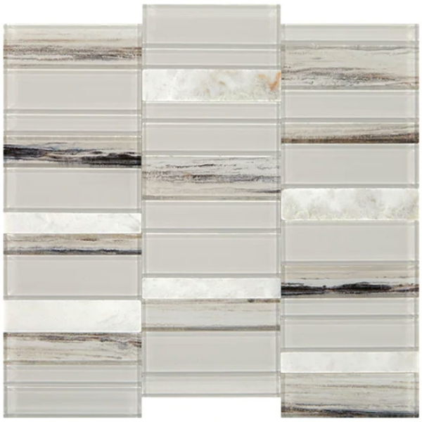 Picture of Daltile - SimplyStick Mosaix Straight Stack Daphne White Glass Blend Polished