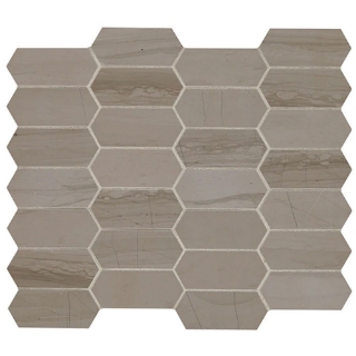 Picture of Daltile - Marble Elongated Hex Mosaics Silver Screen