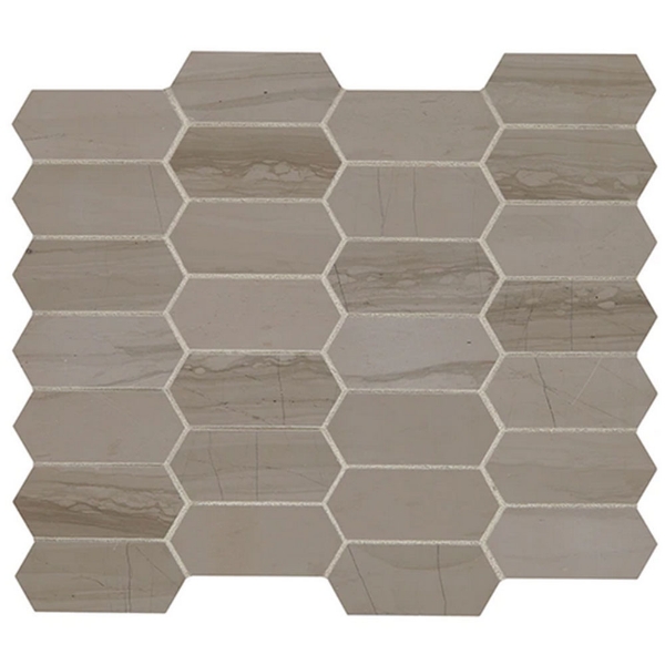 Picture of Daltile - Marble Elongated Hex Mosaics Silver Screen