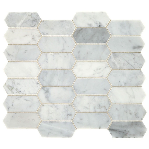 Picture of Daltile - Marble Elongated Hex Mosaics Carrara White