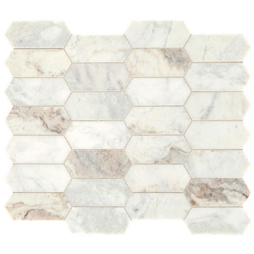 Picture of Daltile - Marble Elongated Hex Mosaics Daphne White
