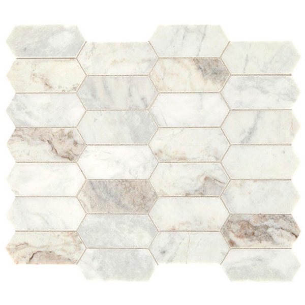 Picture of Daltile - Marble Elongated Hex Mosaics Daphne White