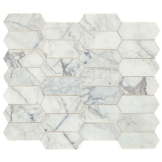 Picture of Daltile - Marble Elongated Hex Mosaics Venetian Calacatta