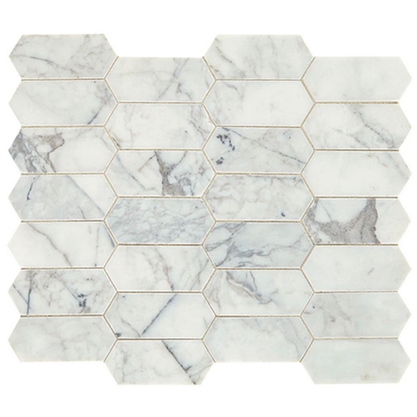 Picture of Daltile - Marble Elongated Hex Mosaics Venetian Calacatta