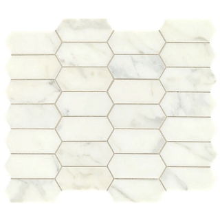 Picture of Daltile - Marble Elongated Hex Mosaics First Snow Elegance