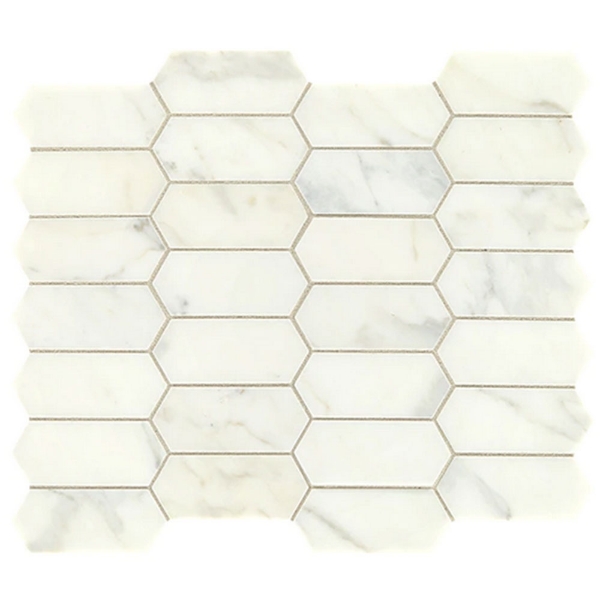 Picture of Daltile - Marble Elongated Hex Mosaics First Snow Elegance