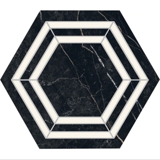 Picture of Daltile - Perpetuo 8 Hexagon Deco Tuxedo