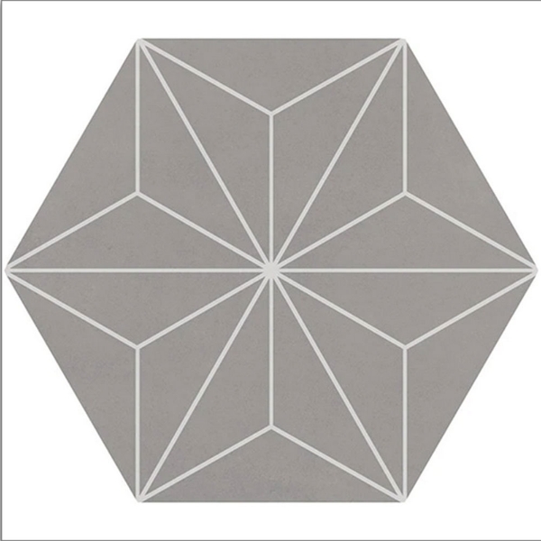 Picture of Daltile - Scrapbook Hexagon Deco Memory Grey Asanoha