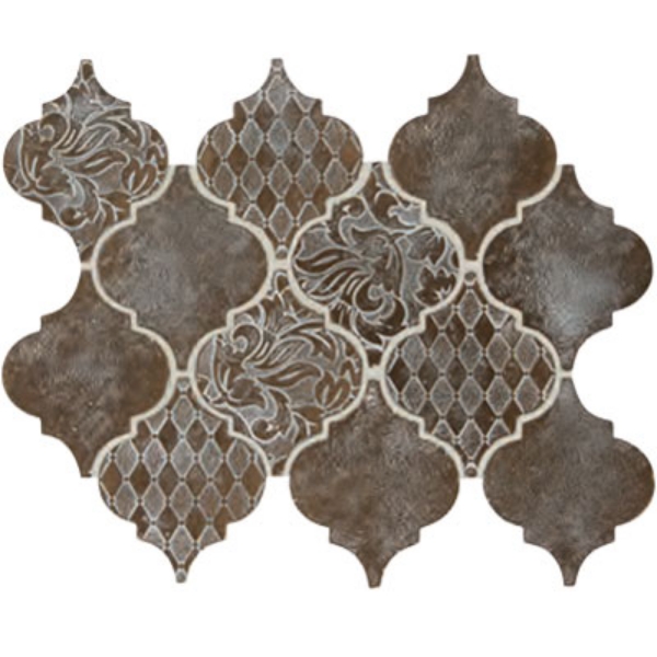 Picture of Daltile - Vintage Metals Arabesque Mosaic Whitewash Classic Bronze
