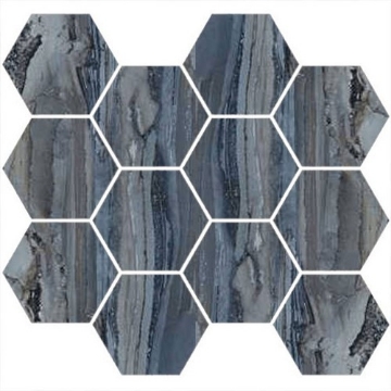 Picture of Happy Floors - Exotic Stone Hexagon Mosaic Lagoon Polished