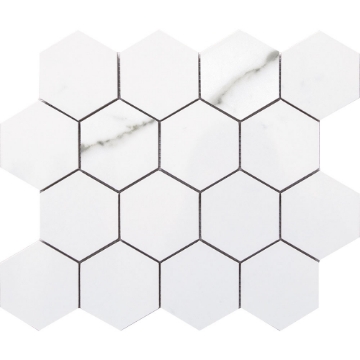 Picture of Happy Floors - Statuario Large Hexagon Mosaic Statuario Glossy