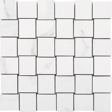 Picture of Happy Floors - Statuario Basketweave Mosaic Statuario Glossy