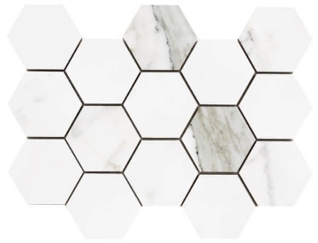 Picture of Happy Floors - Statuario Luxe Large Hexagon Mosaic Statuario