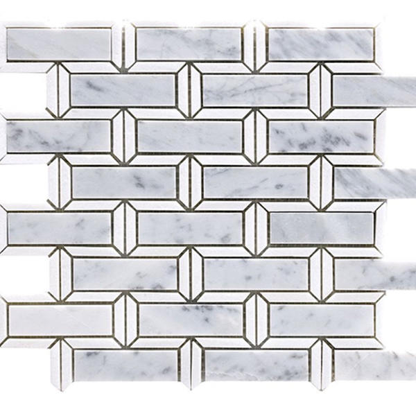 Picture of Happy Floors - Stone and Marble Framed Brick Carrara Thassos