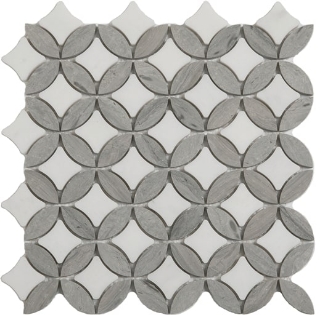 Picture of Happy Floors - Stone and Marble Superellipse Paper White Wooden Silver