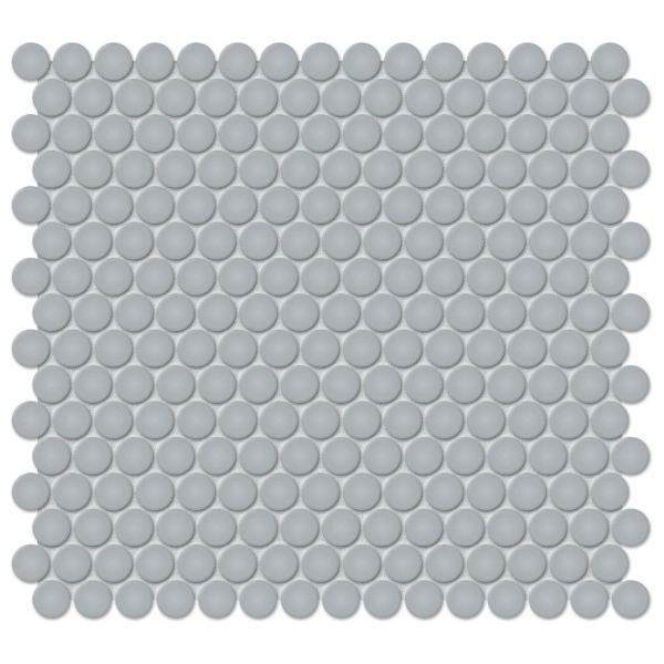Picture of Tesoro - Soho Penny Round Mosaic Cloud Blue Glossy