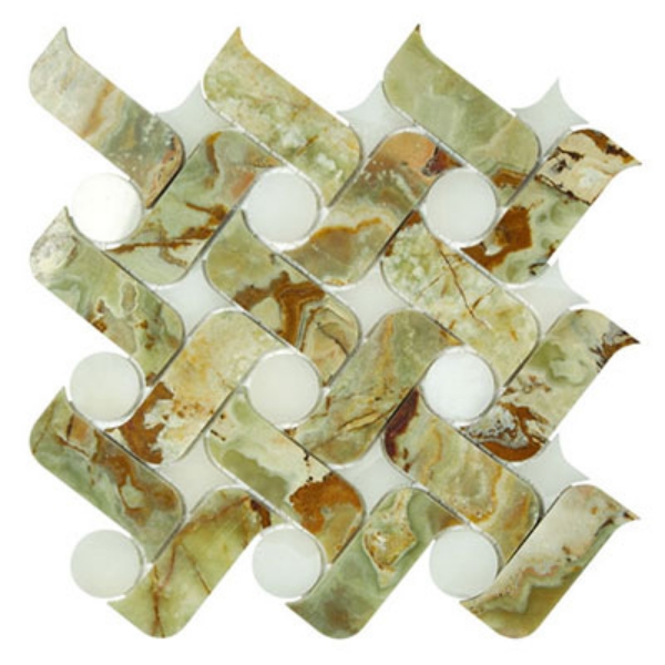 Picture of Voguebay - Marble Mosaic Ark Green Onyx White Onyx
