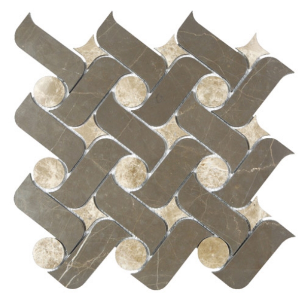 Picture of Voguebay - Marble Mosaic Ark Vinalisa Brown Emperador Light