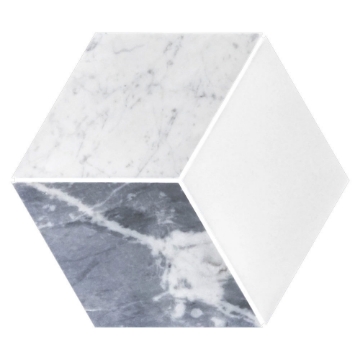 Picture of Elon Tile & Stone - Trillium Mosaics White Thassos with Pearl White & Bardiglio Nuvolato