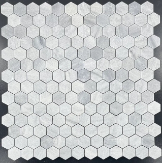 Picture of Elon Tile & Stone - Hexagon Mosaics 2 Blue Mist Honed