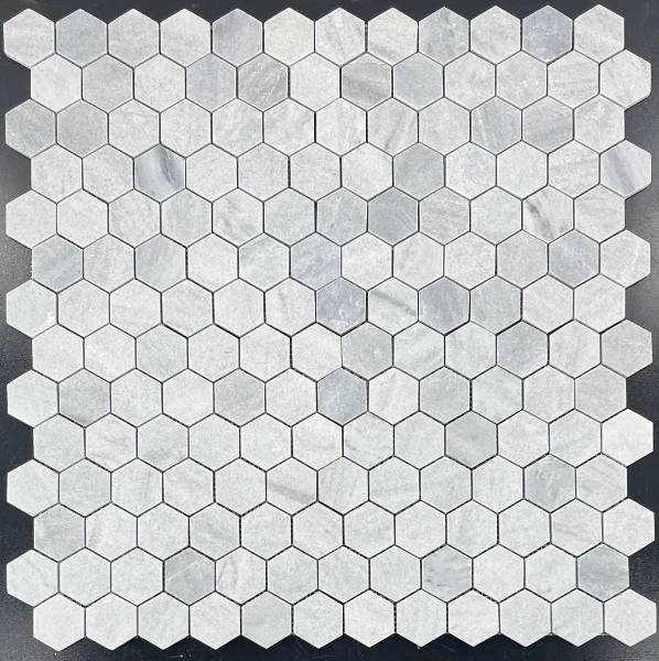 Picture of Elon Tile & Stone - Hexagon Mosaics 2 Blue Mist Honed