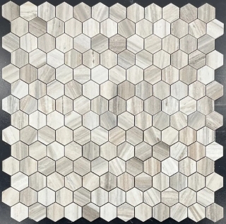 Picture of Elon Tile & Stone - Hexagon Mosaics 2 Cinnamon Beige Honed