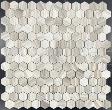 Picture of Elon Tile & Stone - Hexagon Mosaics 2 Cinnamon Beige Honed
